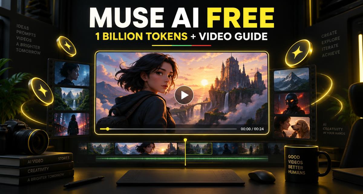 Muse AI free 1 billion tokens and AI video generator guide